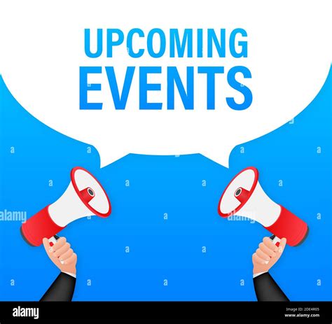 Megaphone Hand Business Concept With Text Upcoming Events Vector