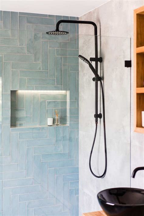 Blue Feature Tile Wall Design Just In Place Blog Blue Shower Tile Bathroom Inspiration