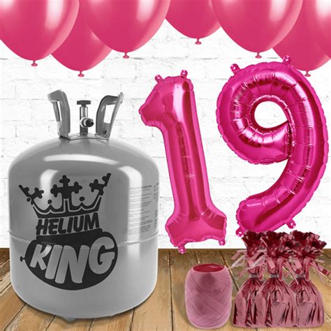 19th Birthday Pink Balloons And Helium Package Uk