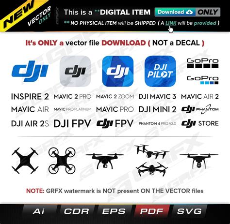 27 Logotipos De Dji Drones Vectores Bonus Ai Cdr Eps Pdf Etsy México