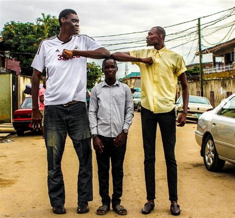 Nigerias Tallest Model Bakare Mubarak Finally Meets Afeez Agorothe