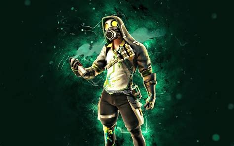 Download Wallpapers Toxic Tagger 4k Turquoise Neon Lights Fortnite