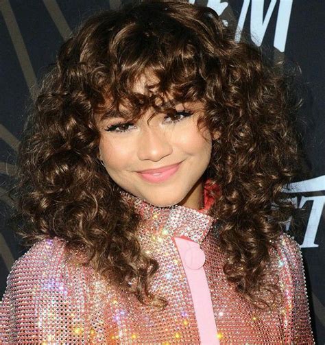 Zendaya Curly Bangs Artsy Hairstyles Ponytail Hairstyles Hairstyles