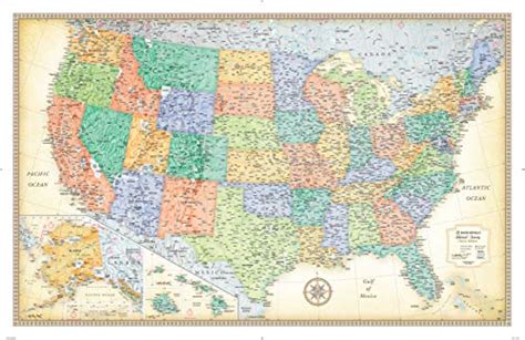 Rand Mcnally Classic Edition Us Wall Map Laminated Rolled By Rand