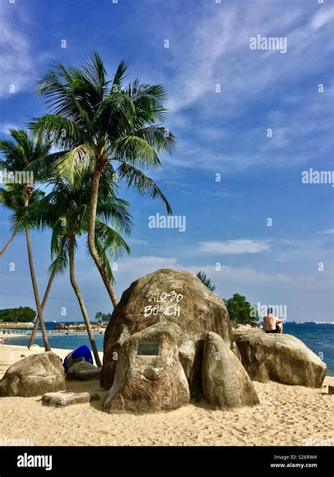 Siloso Beach Sentosa Singapore Stock Photo Alamy