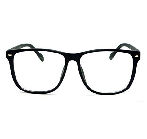 Nerd Geek Style Oversize Frame Unisex Clear Lens Eye Glasses Black Matte Geek Fashion Unisex