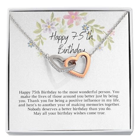 75th Birthday Jewelry For Women Etsy