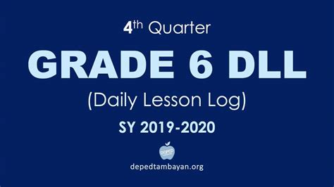 Th Quarter Grade Dll Daily Lesson Log Sy