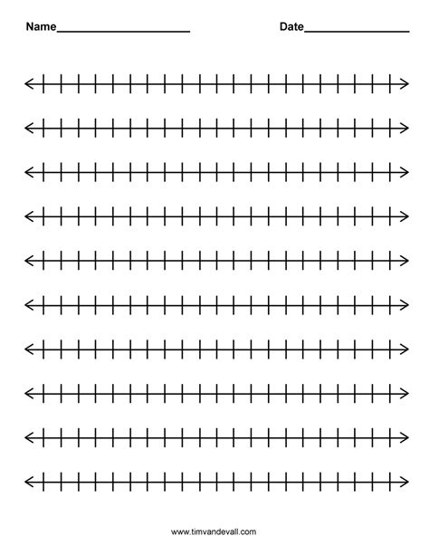 Printable Blank Number Lines