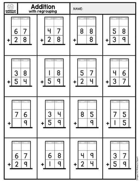 Add With Regrouping Worksheets