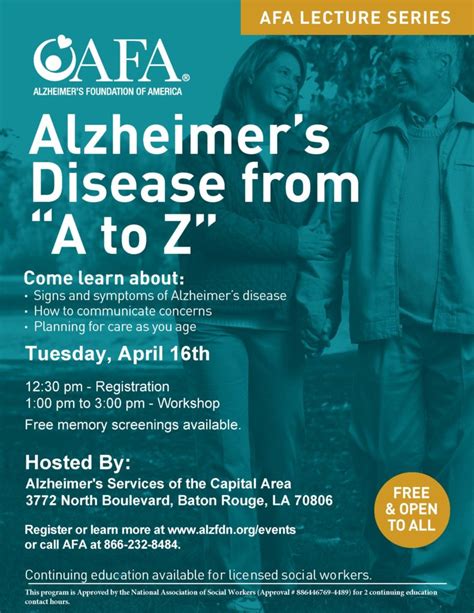 Alzheimers Foundation Of America Lecture Series Alzheimers Disease