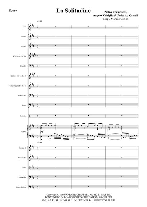 La Solitudine Sheet Music Laura Pausini Full Orchestra