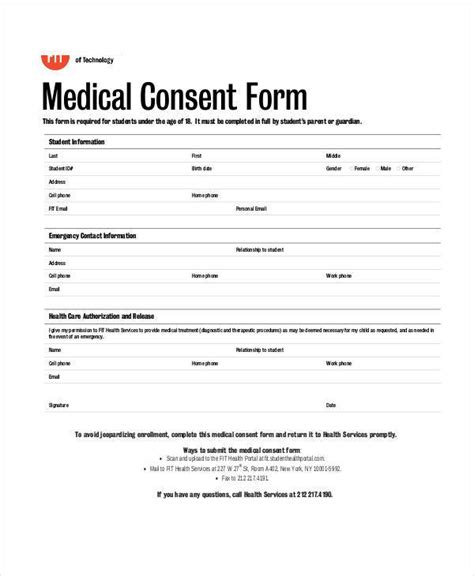 Free Medical Consent Form Printable
