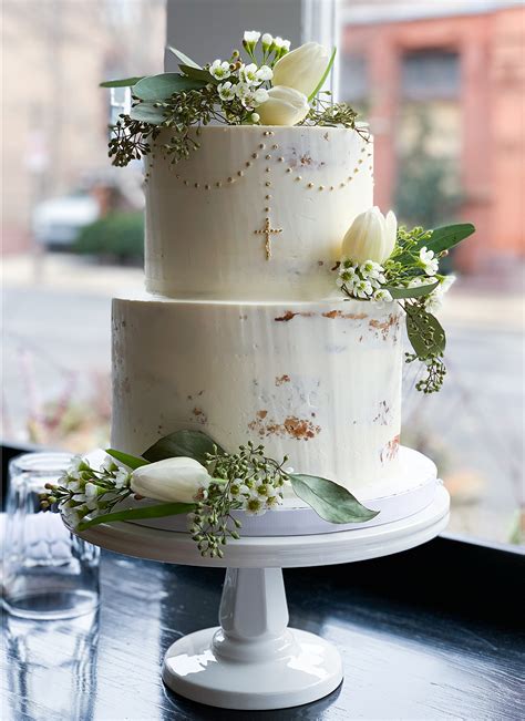 Semi-Naked Christening Cake | Whipped Bakeshop Philadelphia