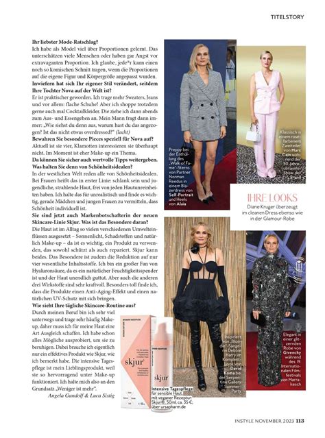 Diane Kruger Instyle Magazine Deutsch November 2023 Issue Celebmafia