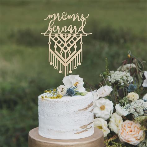 Wooden Macrame Wedding Cake Topper Have A Dreamy Modern