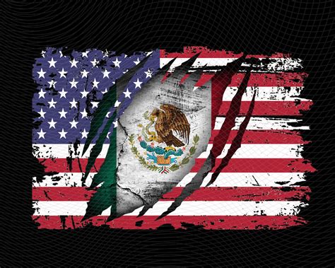 Usa And Mexican Flag Png Mexico Flag Png Mexican Etsy