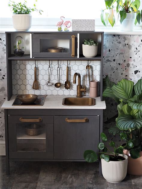 A microwave interface for the duktig kids kitchen. DIY Kid's Play Kitchen Upcycling Hack | Lust Living