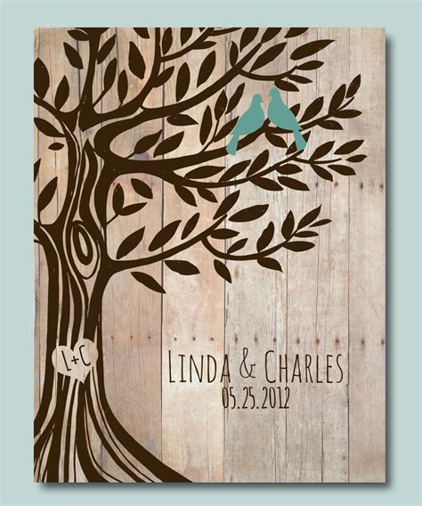 Filled with 9 cards and envelopes (7.25 inches by 4 inches in size), you can customize every single card to say what you want to say. Personalized Wedding Gift Love Birds Tree Engagement gift