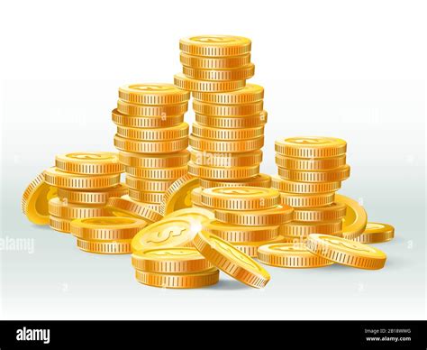 Golden Coins Pile Gold Coin Dollar Money Stack And Gold Cash Heap