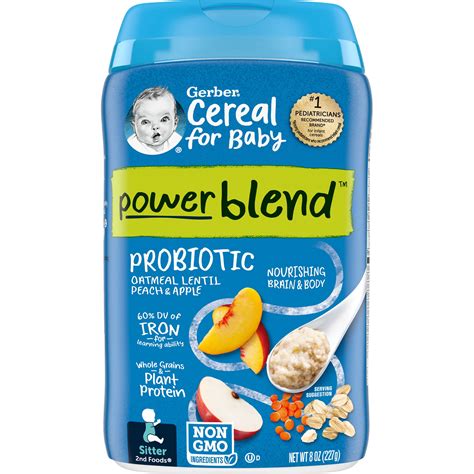 Gerber Cereal For Baby Power Blend 2nd Foods Probiotic Oatmeal Baby