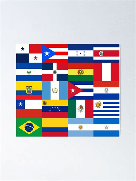 Flags Of Latin America Poster By Geronimogeorge Redbubble