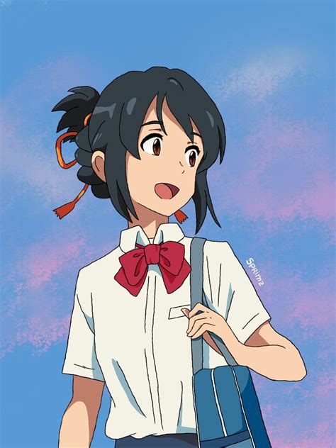 Mitsuha Miyamizu From Kimi No Na Wa By Sprimz Personajes De Anime Wallpaper De Anime
