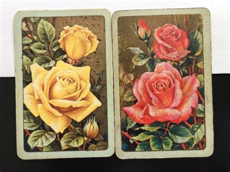 Vintage Retro Art Swap Playing Cards Champagne Pink Roses Flower