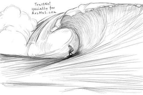 How To Draw Waves In 5 Steps Surf Drawing Wave Drawing Realistic