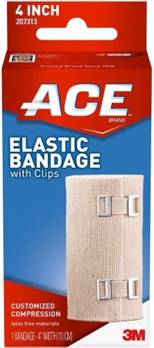 Ace Elastic Bandage With E Z Clips 4 Inch X 64 Inch 1 Unit 1 Count