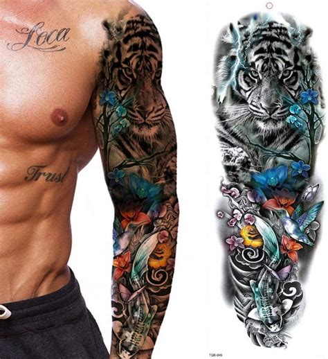 Tatuaż tymczasowy rękaw ryba KOI Tygrys piorun XXL 9706122185 Allegro pl