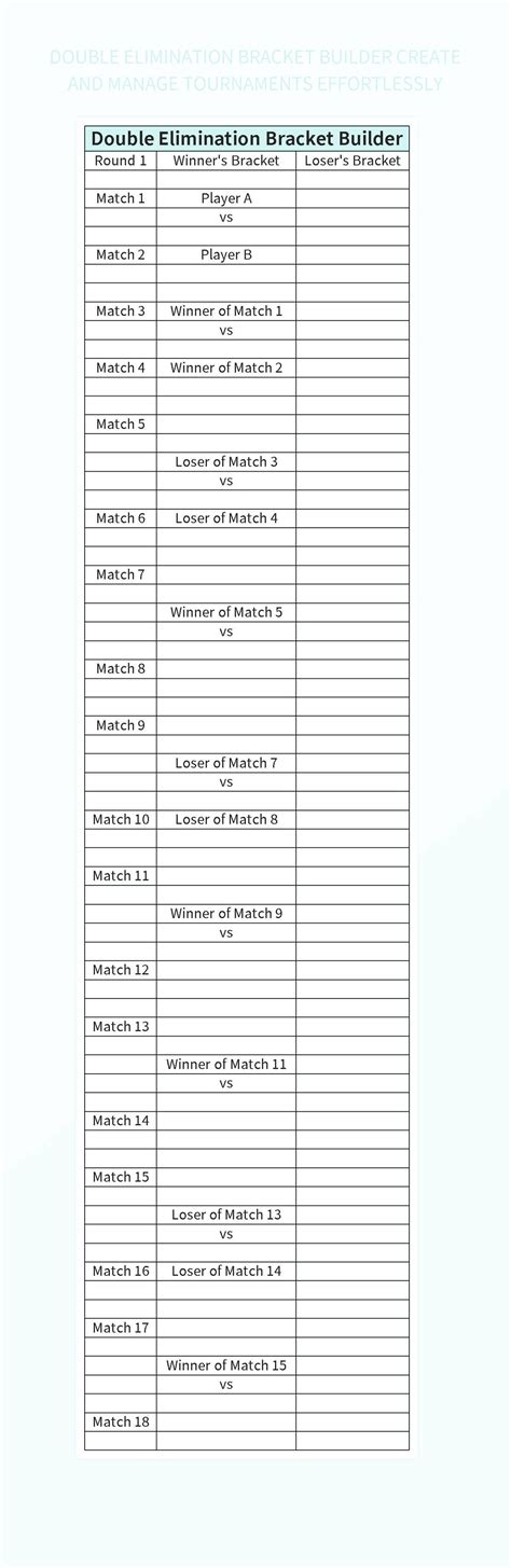 Double Elimination Bracket Builder Create And Manage Tournaments