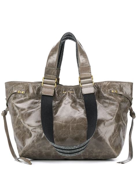 Isabel Marant Leather Wardy Tote Bag In Grey Gray Save