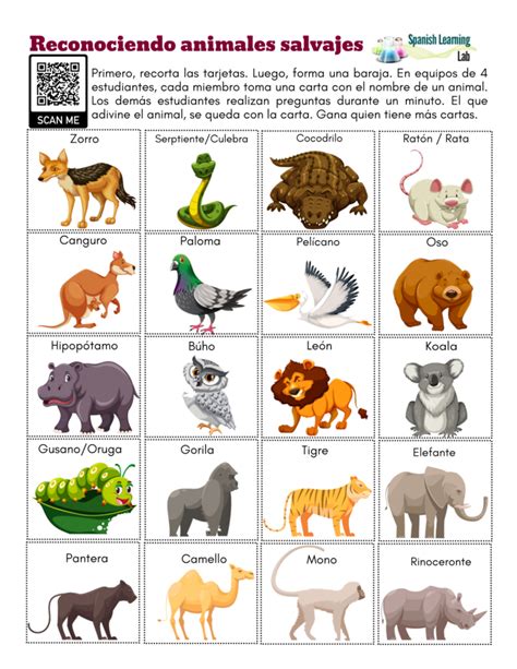 Spanish Worksheets Animal Worksheets Spanish Vocabulary Science
