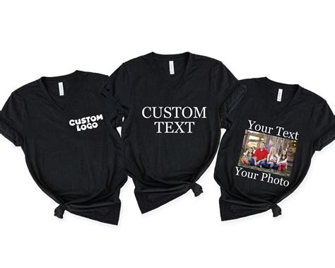 Custom V Neck Shirt Personalized Text Shirt Custom Logo Shirt Custom