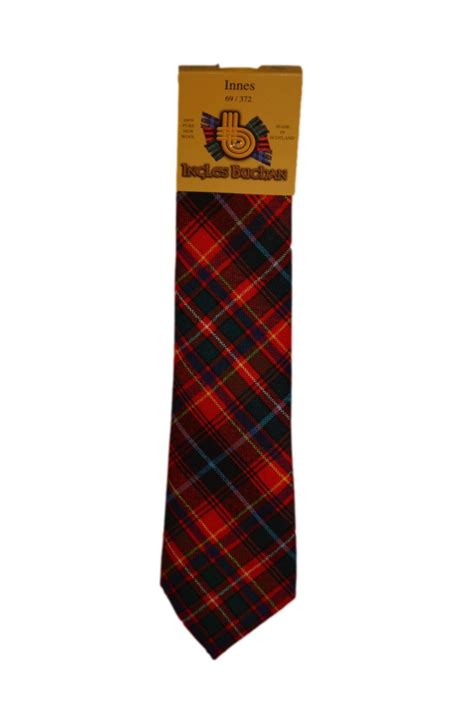 Mens Wool Tartan Tie Innes Modern Red House Of Henderson