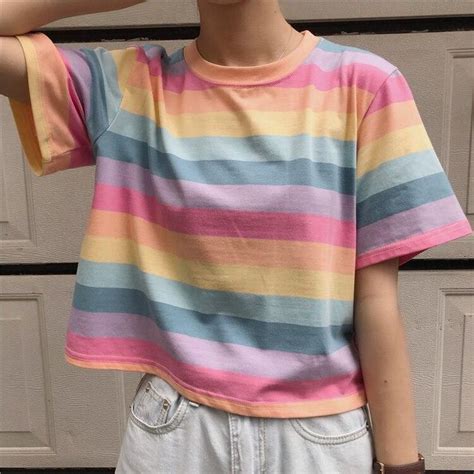 Pastel Rainbow Shirt Aesthetic Shirts Clothes Pastel