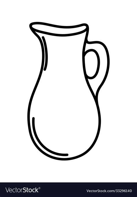 Linear Drawing A Transparent Beverage Jug Vector Image