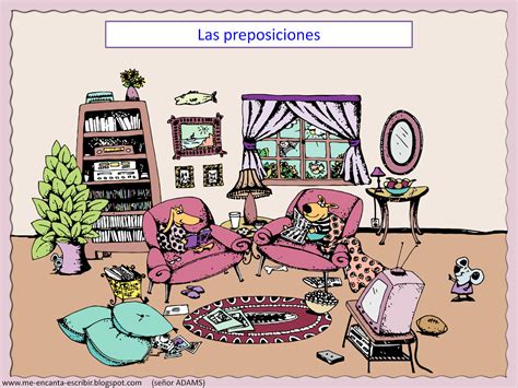 Me Encanta Escribir En Español Las Preposiciones De Lugar En La Sala