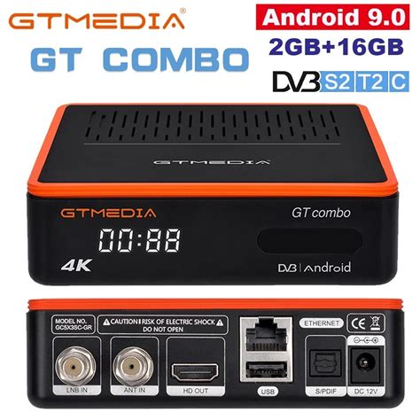 Gtmedia Gt Combo 4k 8k Hd Tv Box Android 90dvb S2xt2c 2gb16gb M3u