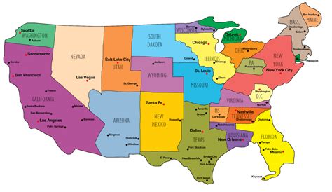 The Approximated Us State Borders Based On City Maps On The Web