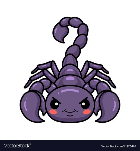 Cute Purple Scorpion Cartoon Character Royalty Free Vector