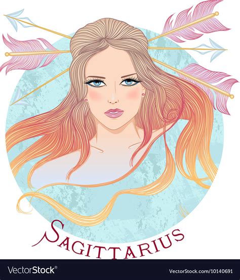 Astrological Sign Sagittarius As Beautiful Girl Vector Image