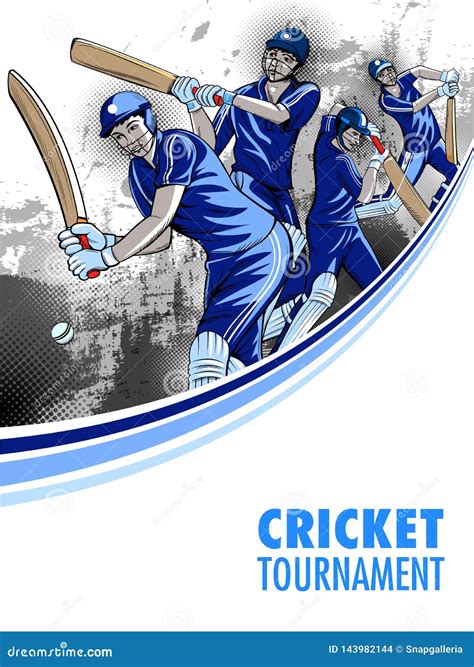 Player Batsman In Cricket Championship Tournament Background Stock