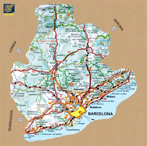 Mapa Politico De Barcelona España Mapa Político De Cataluña Con
