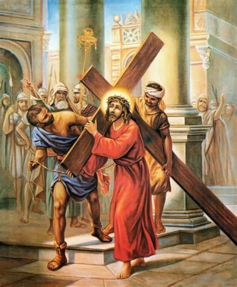 Ii Jesús Carga Con La Cruz Camino Al Calvario Stations Of The Cross Cross Pictures