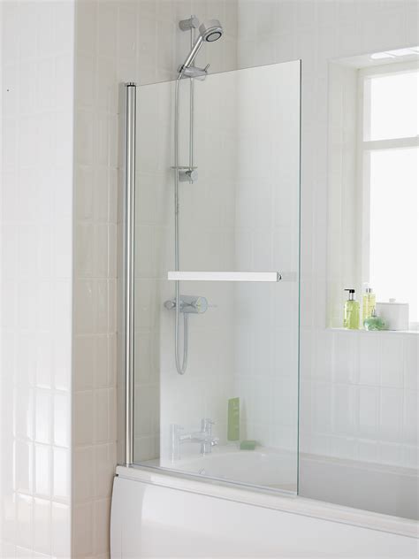 Essential Eclipse Square Bath Screen With Towel Rail 800 X 1400mm