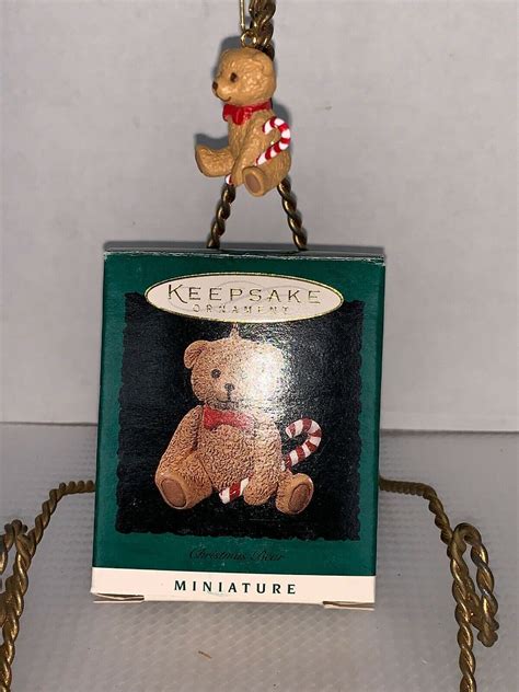 Hallmark Keepsake Ornament Miniature Christmas Bear 1996 Ornaments