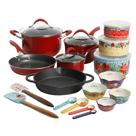 The Pioneer Woman Frontier Speckle 24 Piece Cookware And Food Storage