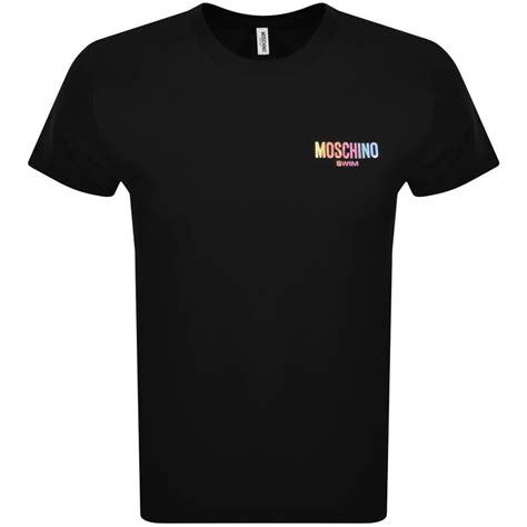 Moschino Logo Print T Shirt Black Mainline Menswear